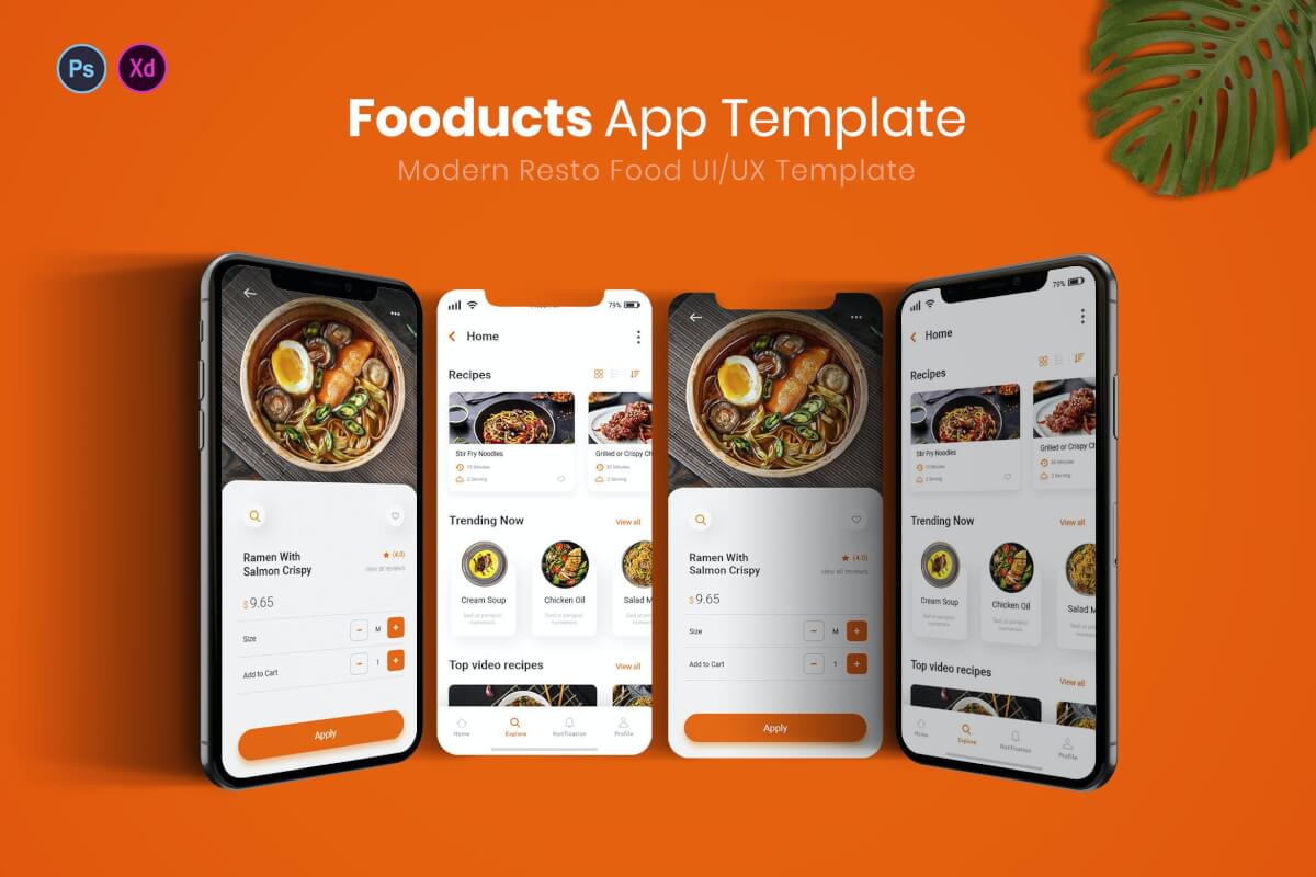 Fooducts App手机版ui模板设计