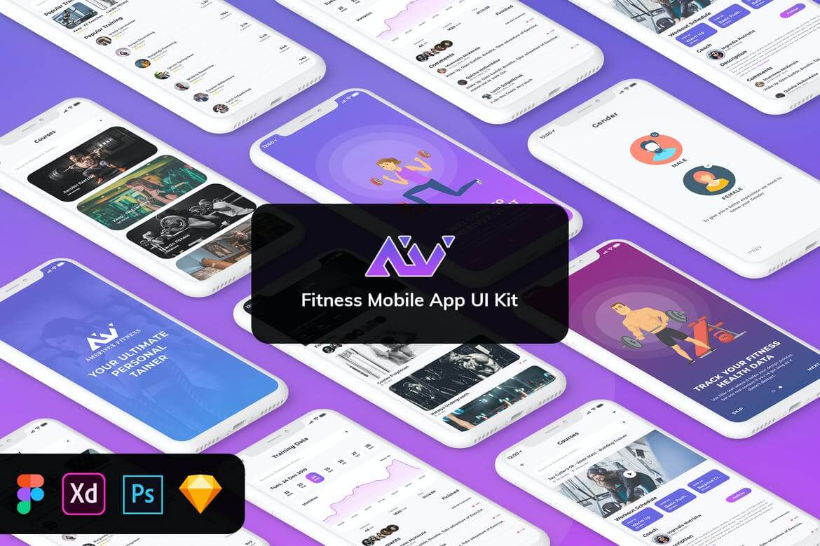 AmeriVex-Fitness MobileApp模板UI套件