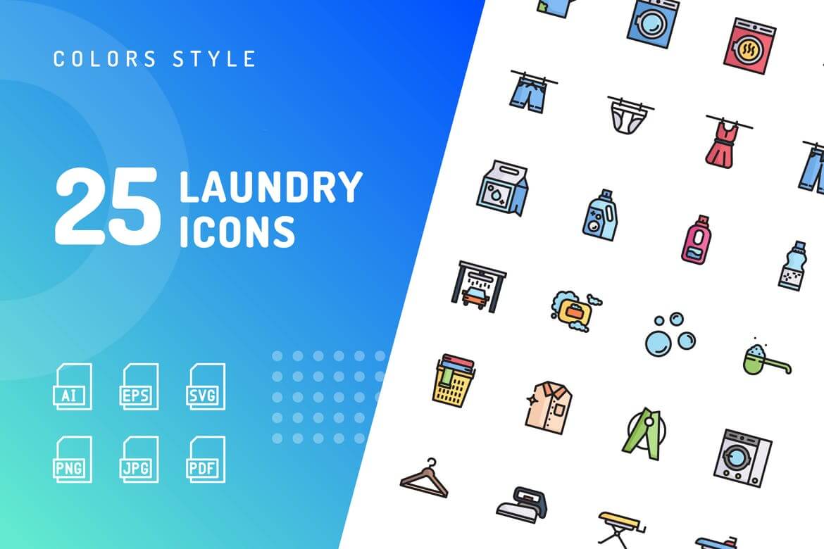 洗衣服一组icon矢量图标