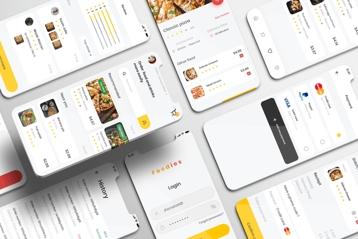 美食UI套件-美食交付应用app设计模板