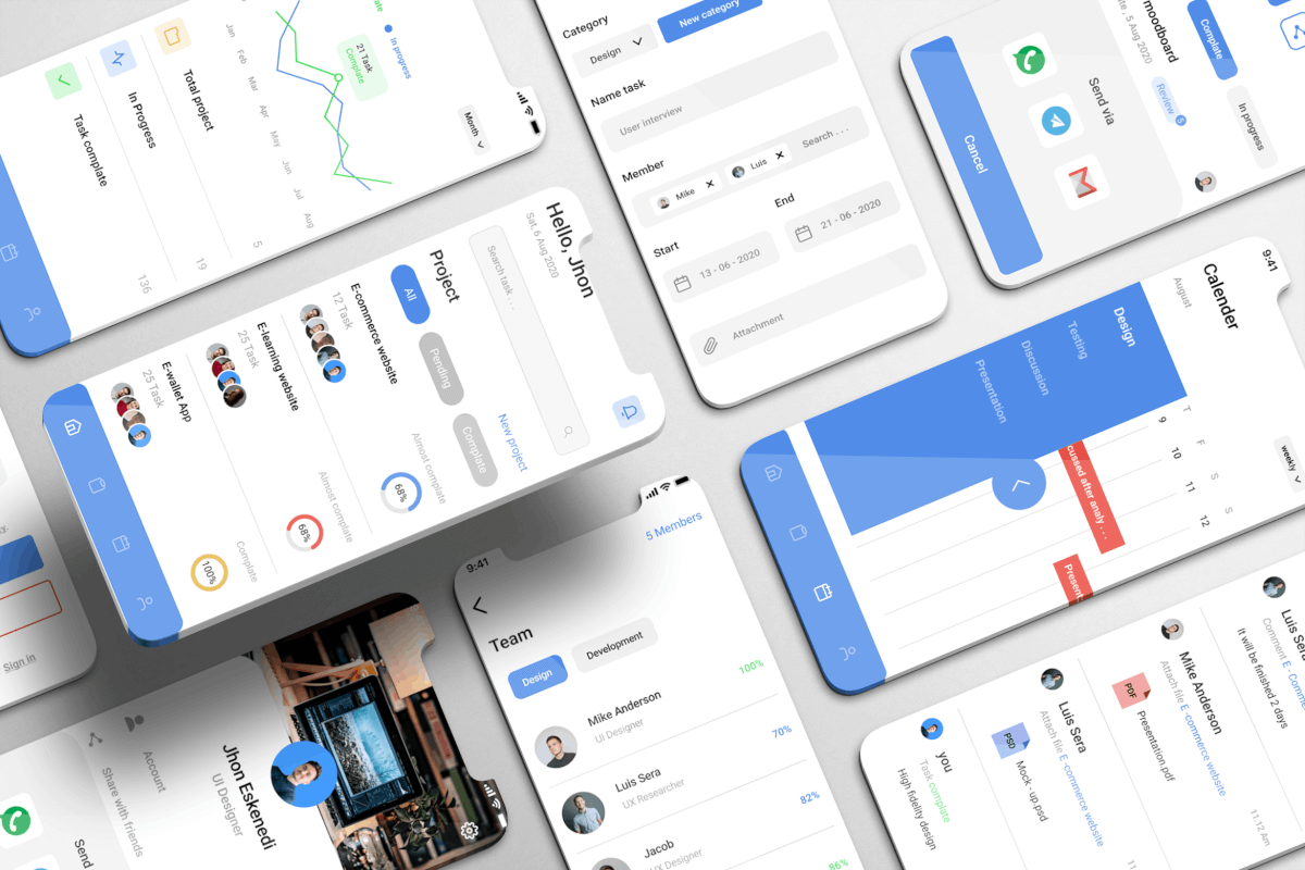 Projecto UI Kit-项目管理应用程序app模板