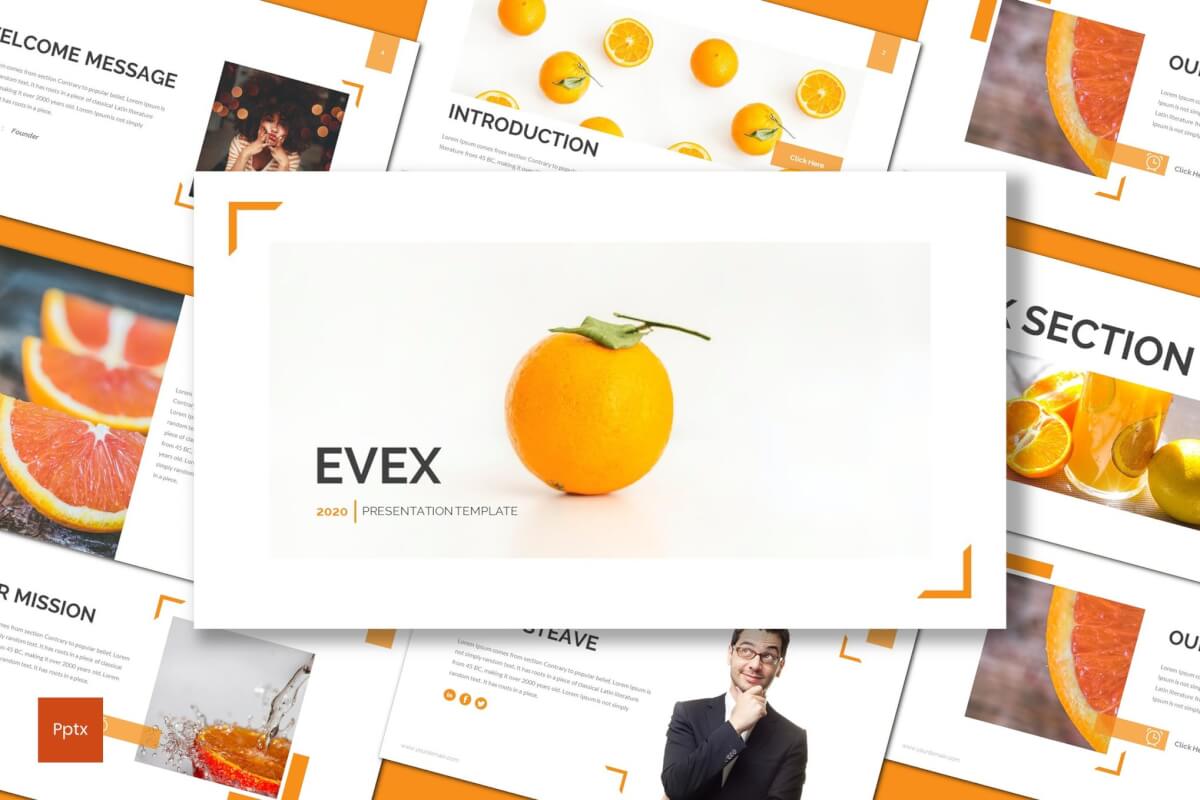 Evex-橙色PowerPoint模板
