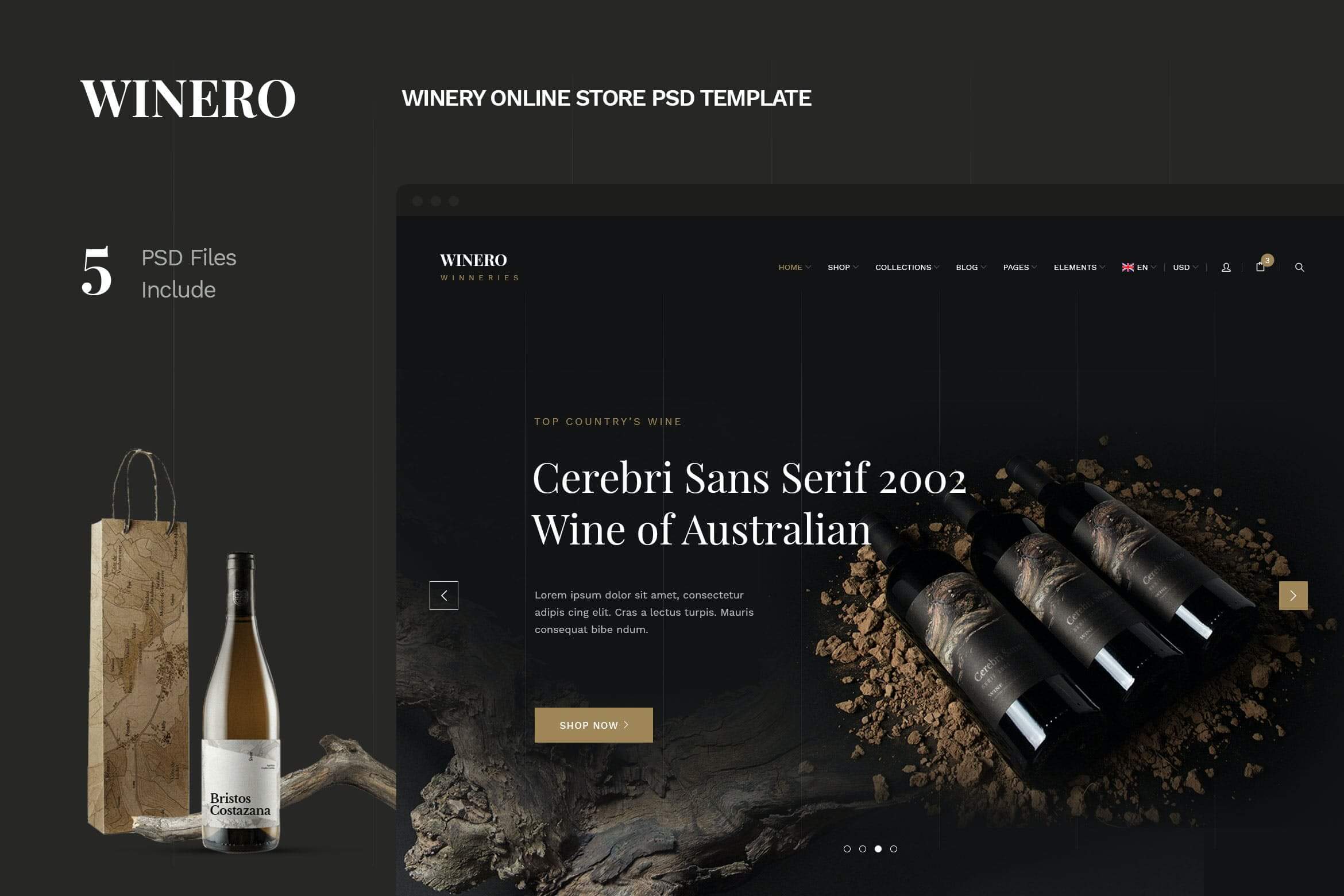 Winero-酒厂在线商店PSD模板