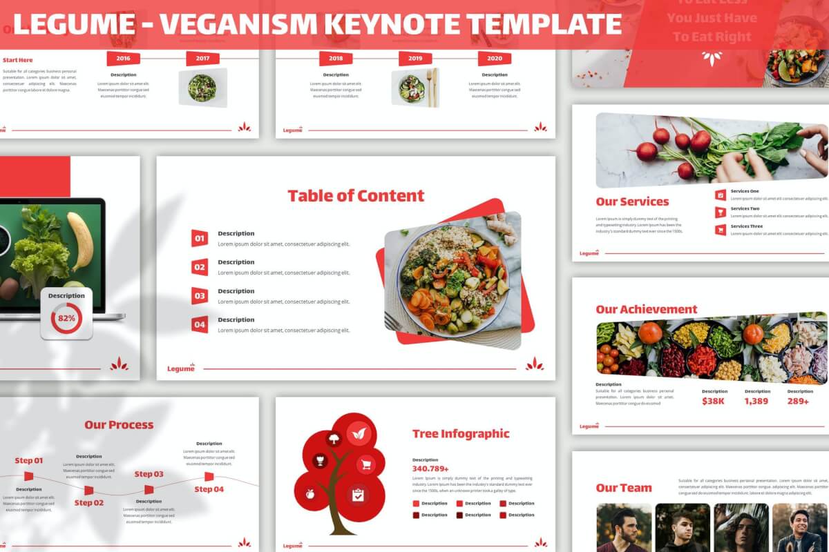 豆类-纯素食主义主题演讲keynote模板下载