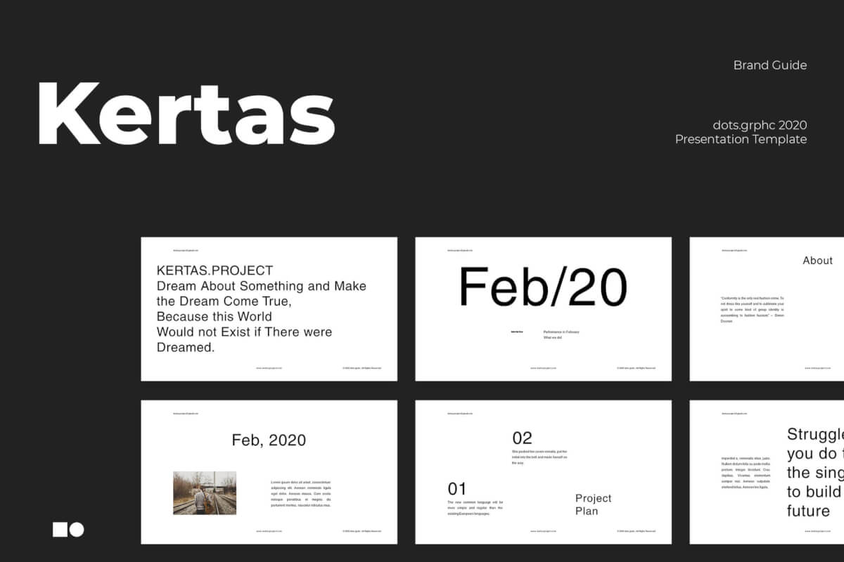 Kertas-极简时尚流行风格keynote模板下载