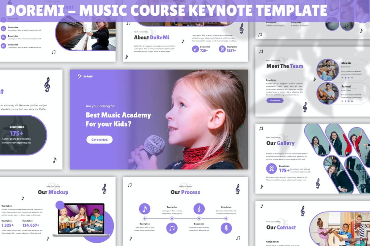 Doremi-音乐课程主题keynote模板下载