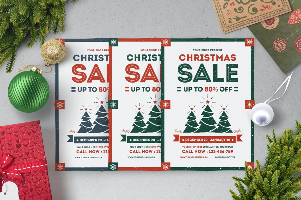 传单圣诞节销售海报