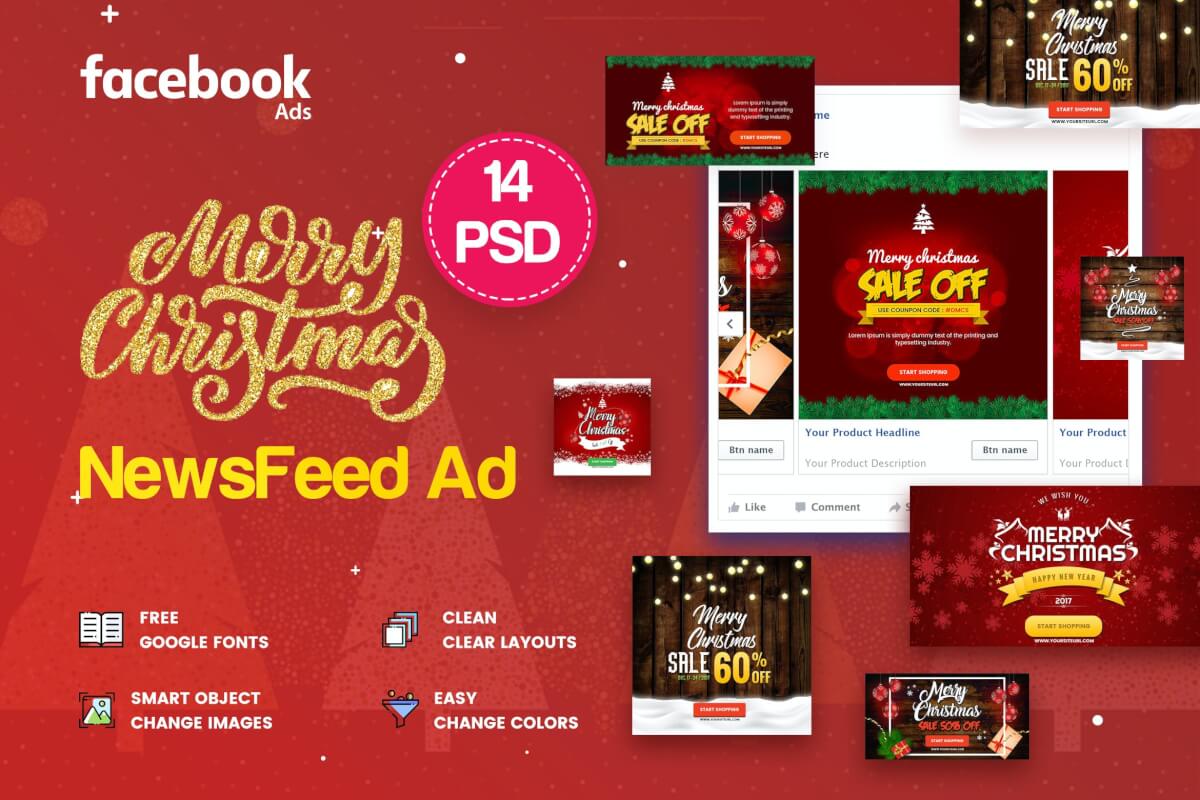 圣诞节横幅广告-16个免费PSD下载