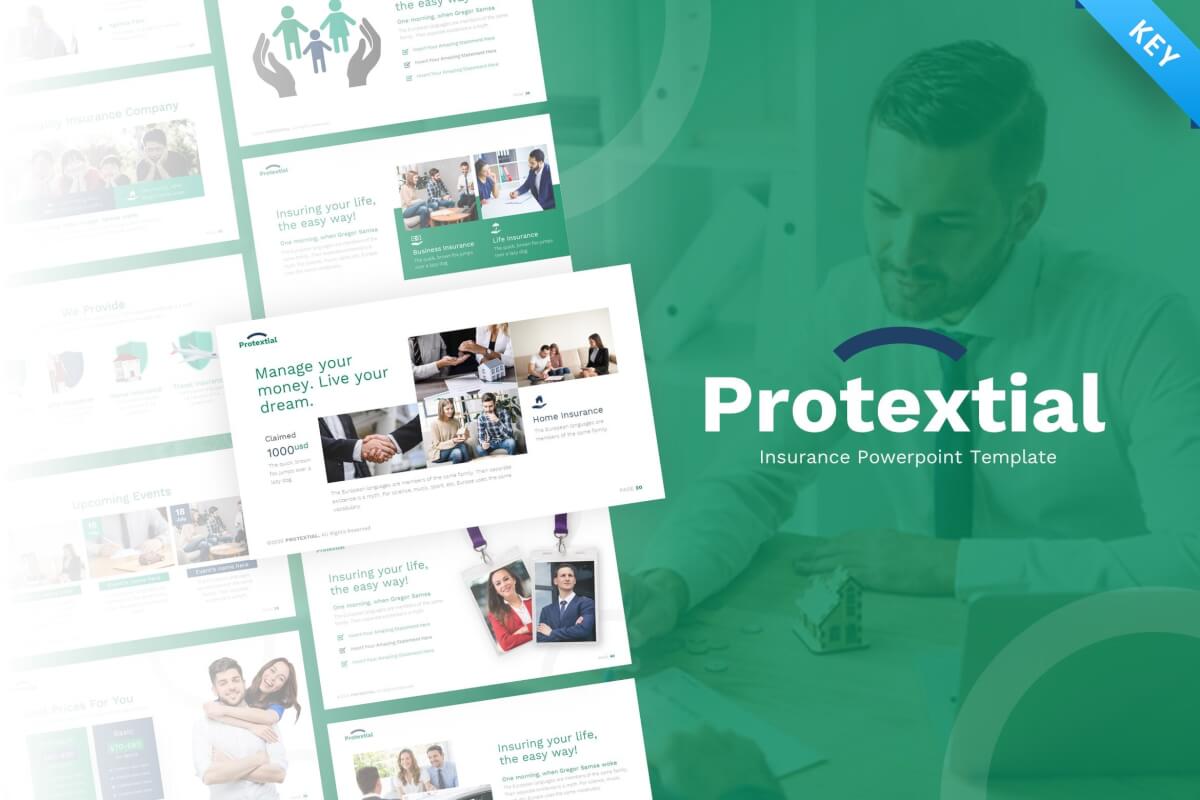 Protextial –商业人身保险宣传介绍保险项目展示PPT模板