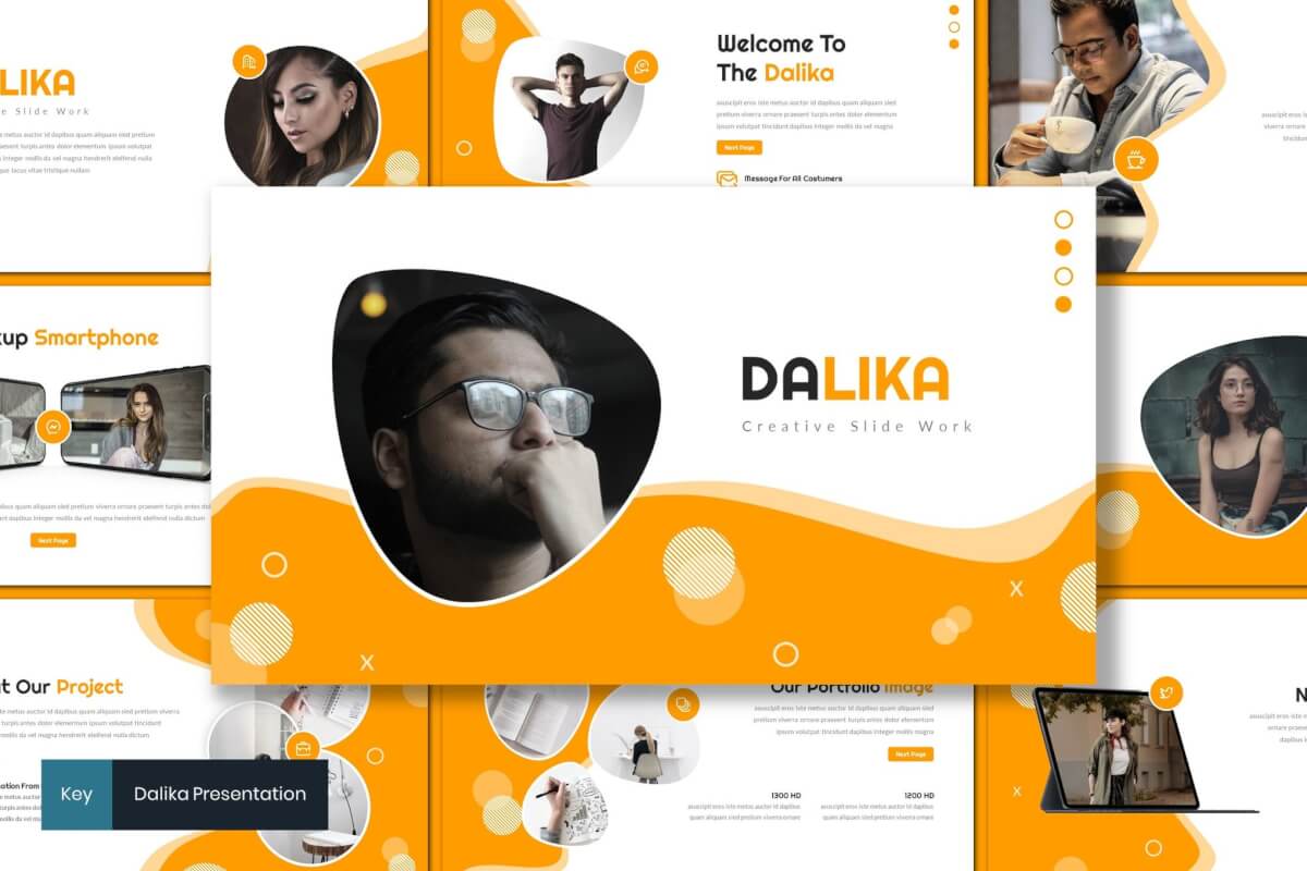 Dalika-创意主题演讲橙色keynote模板