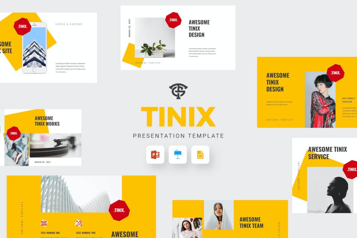 Tinix-极简风格PowerPoint模板