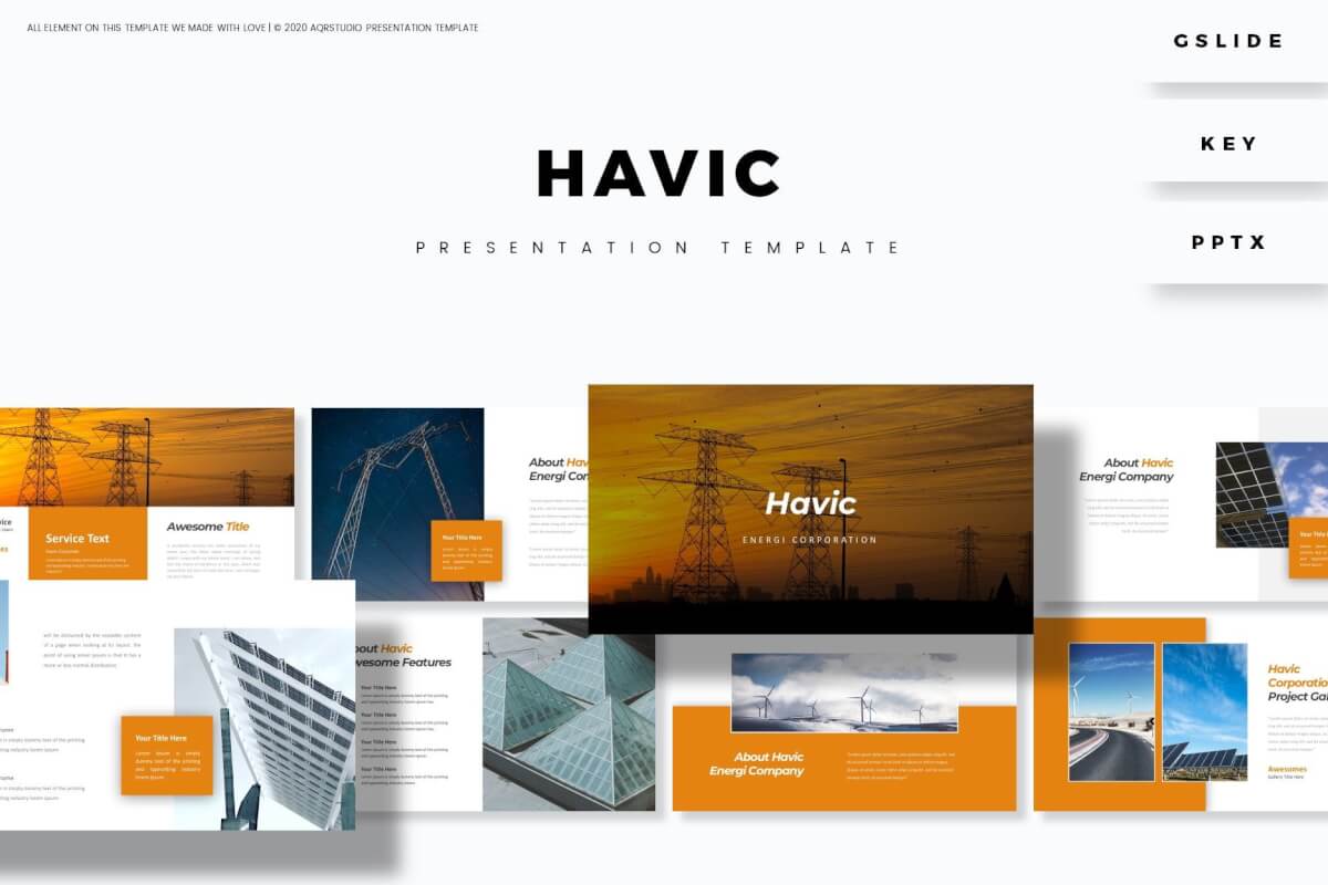 Havic-新能源太阳能风力发电项目Powerpoint模板