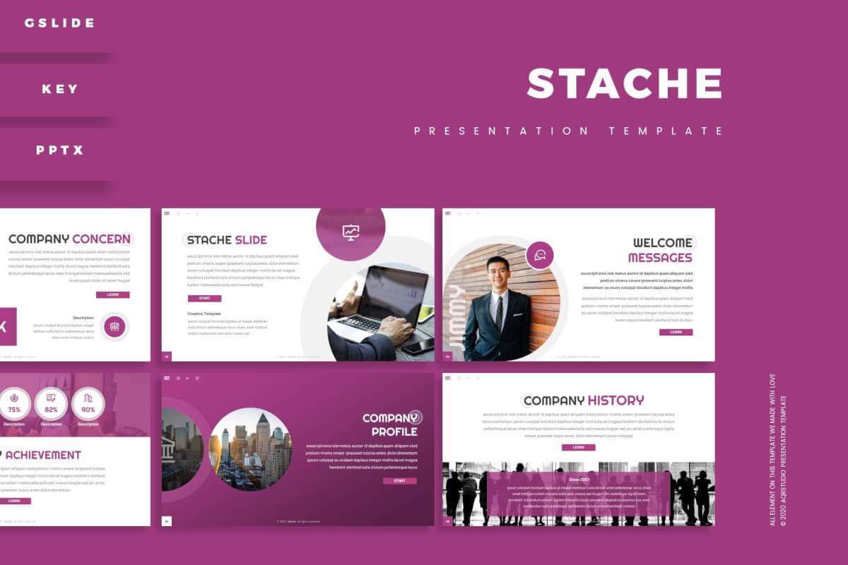 Stache-演示紫色PowerPoint模板