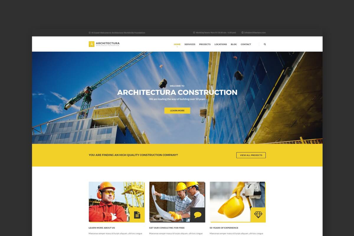 Architectura-施工房地产网站前端HTML模板