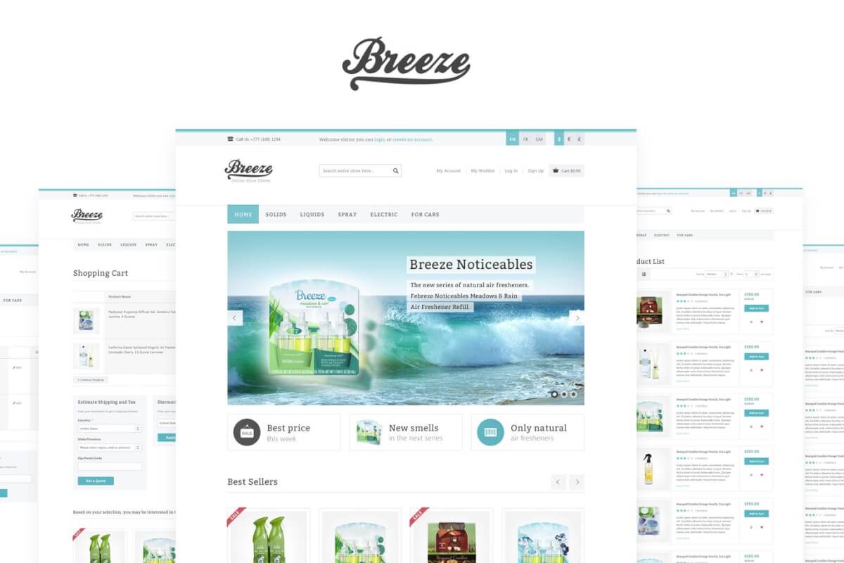 Breeze-HTML5和CSS3电子商务前端设计模板