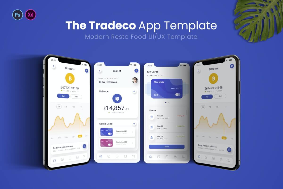 Tradeco-金融钱包app ui kit界面设计模板