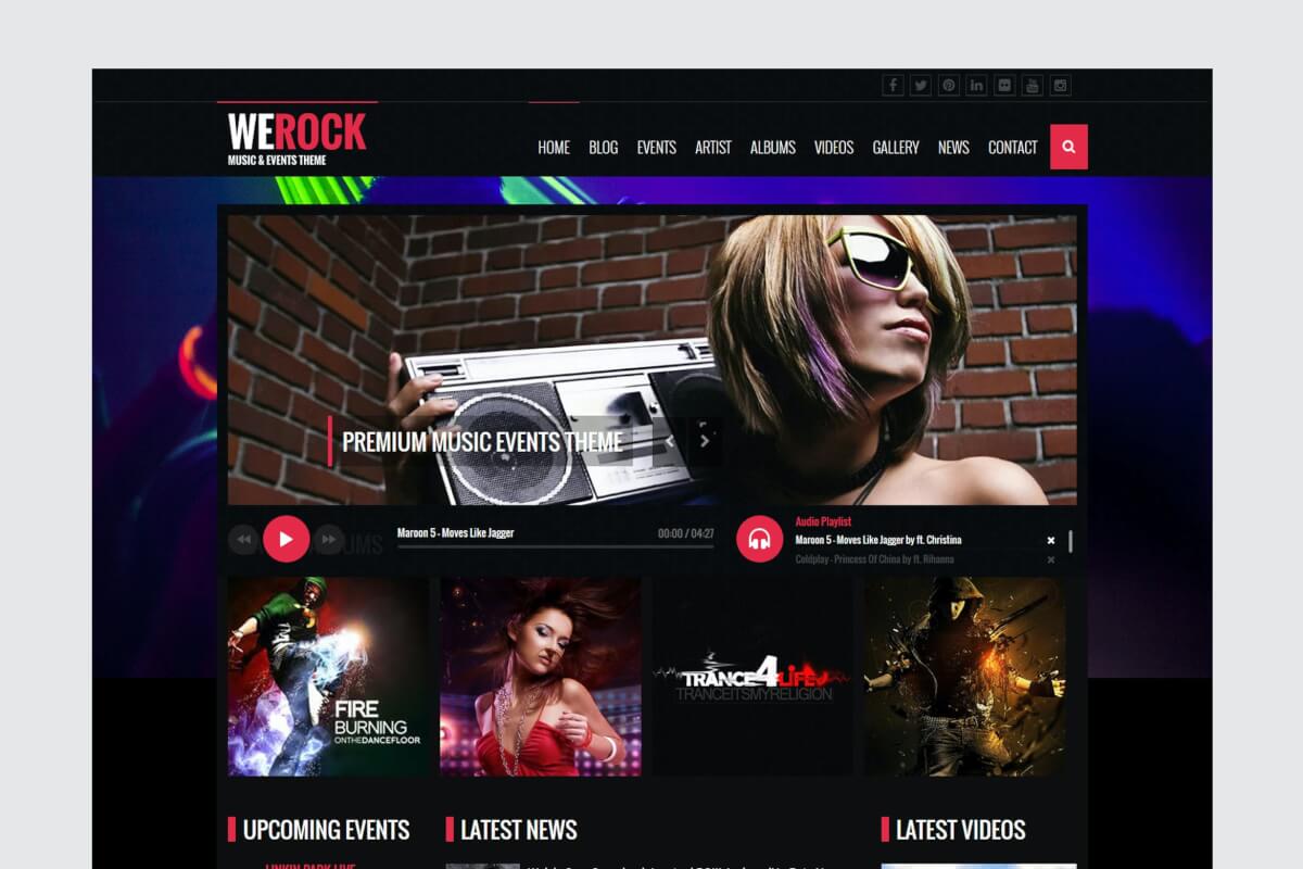 WeRock-Ajax音乐广播酷炫网站HTML前端模板
