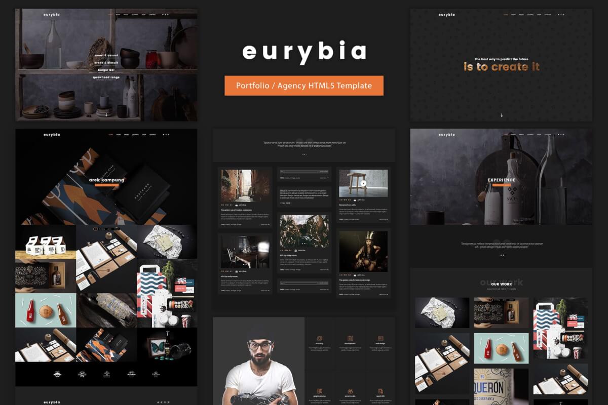 Eurybia-广告作品集黑色酷炫HTML前端模板