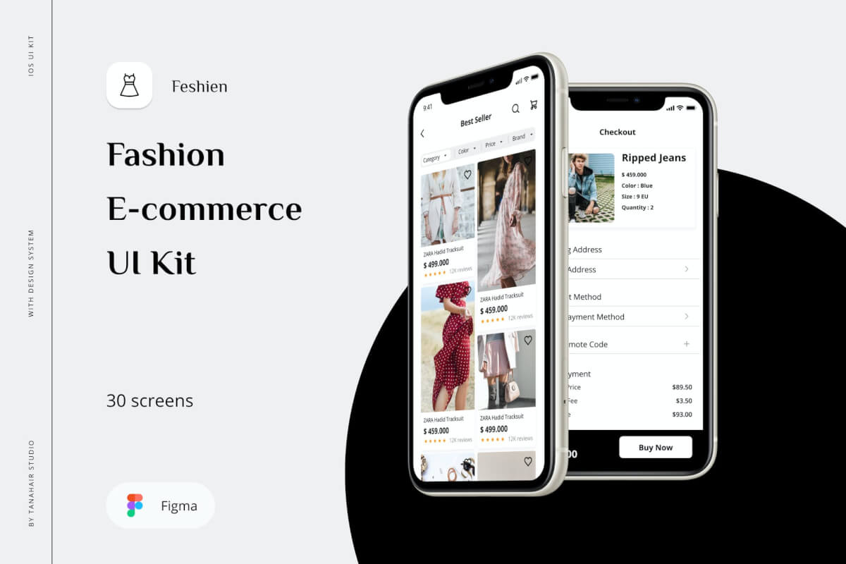 Feshien-时尚电子商务UI套件APP UI Kit设计Figma模板