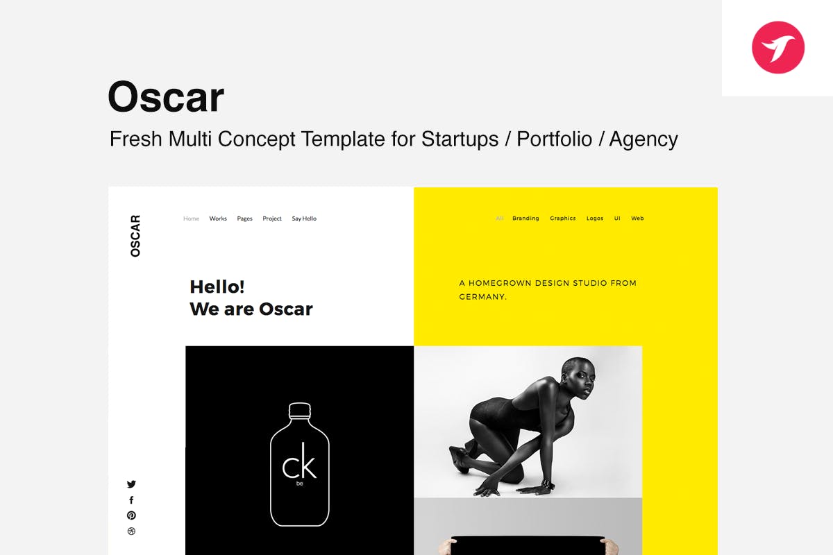 Oscar-个人网站作品集展示网站前端html模板