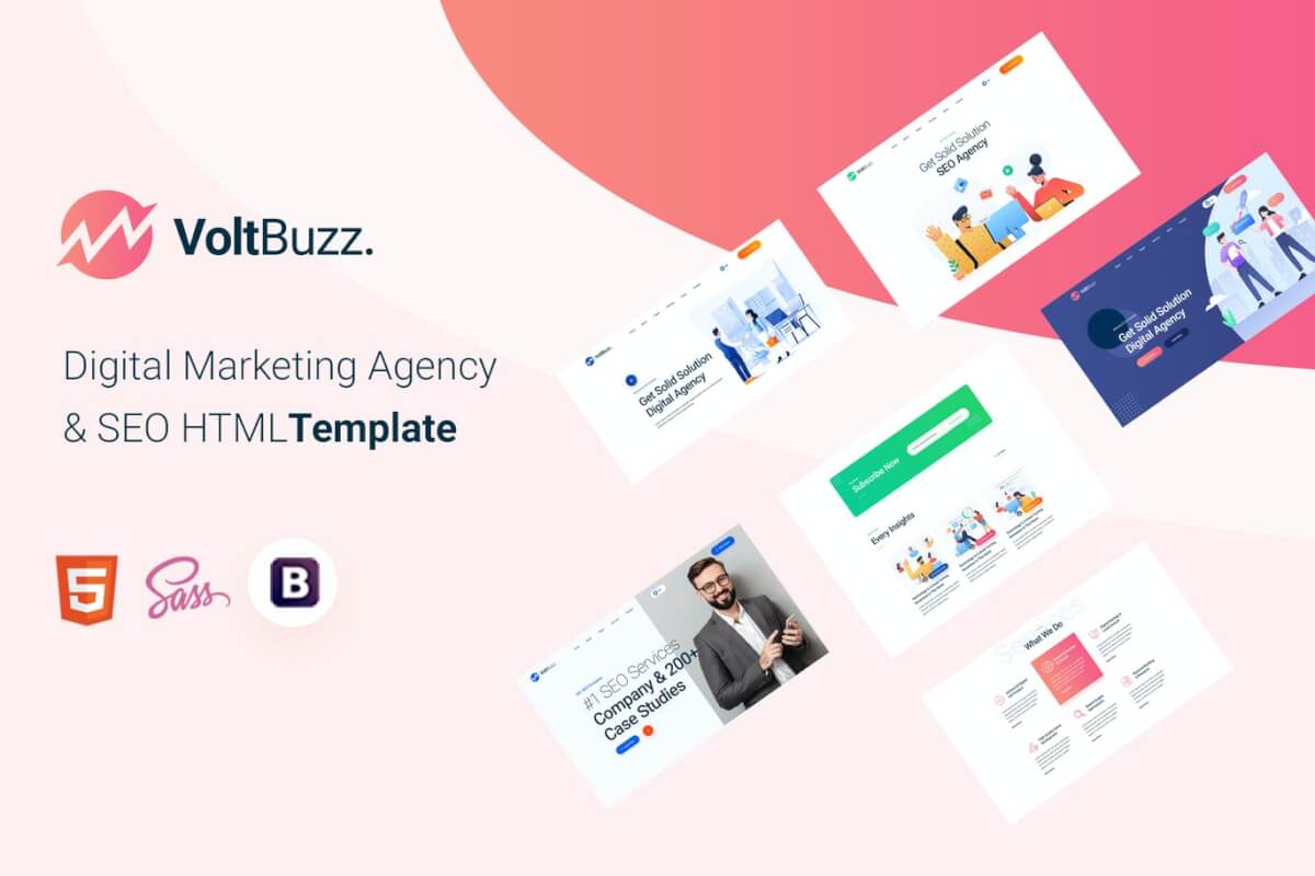 VoltBuzz-数字营销代理HTML模板