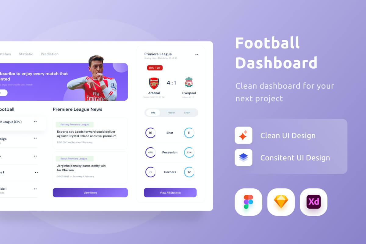 足球分析网站的网页ui组件设计模板