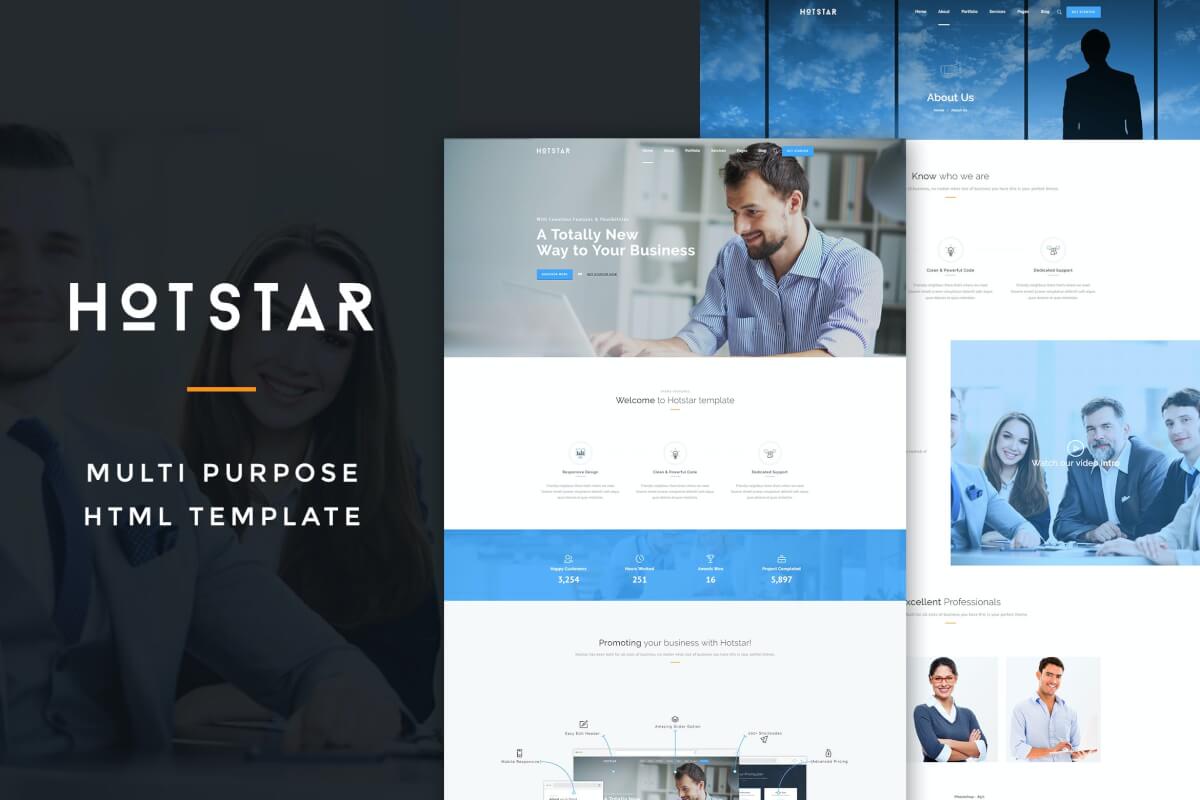 HotStar –工作室网站多功能HTML5前端模板
