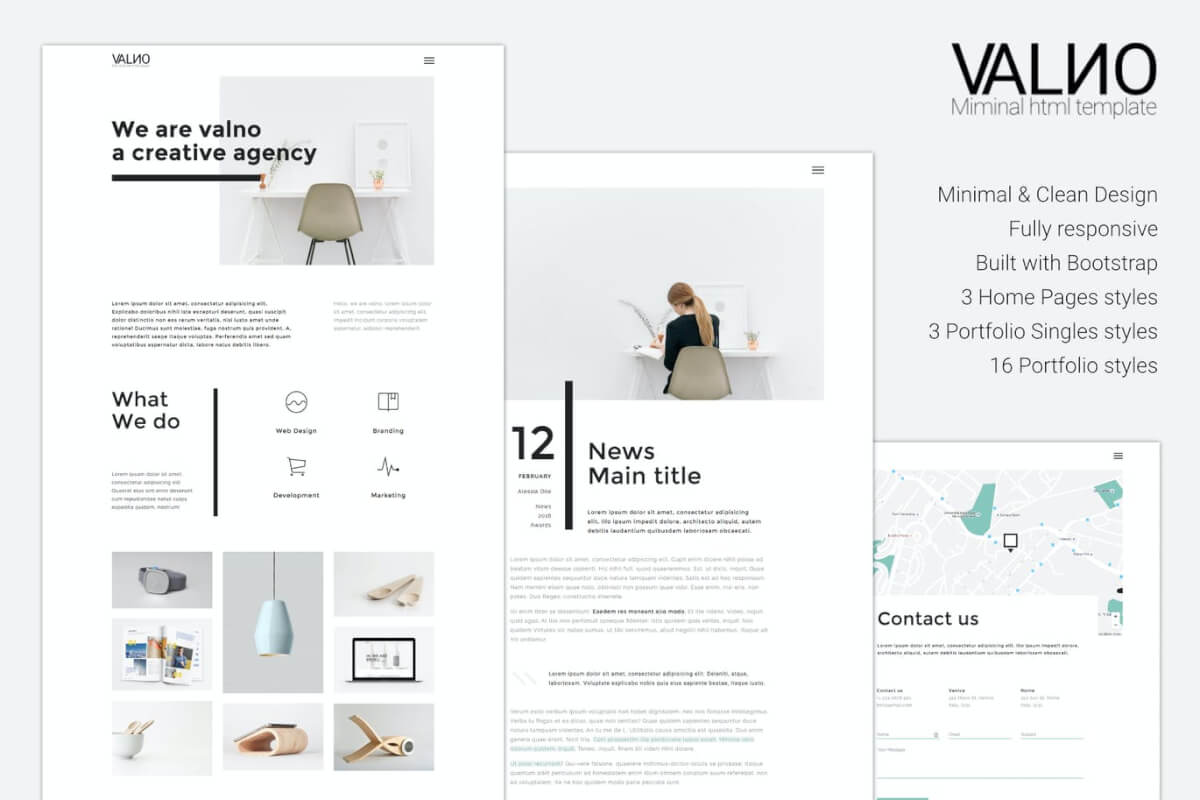 Valno-简约创意多页作品集个人网站html模板