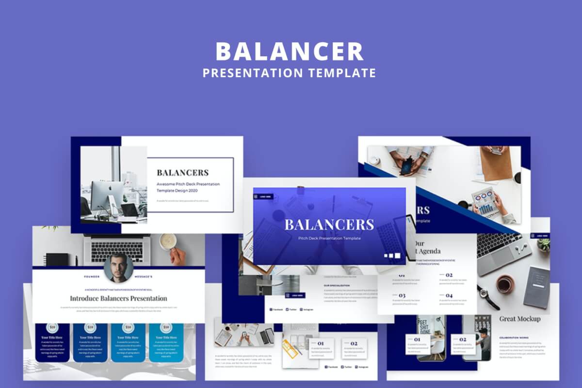 Balancer-蓝色简约大气公司介绍简介PPT模板