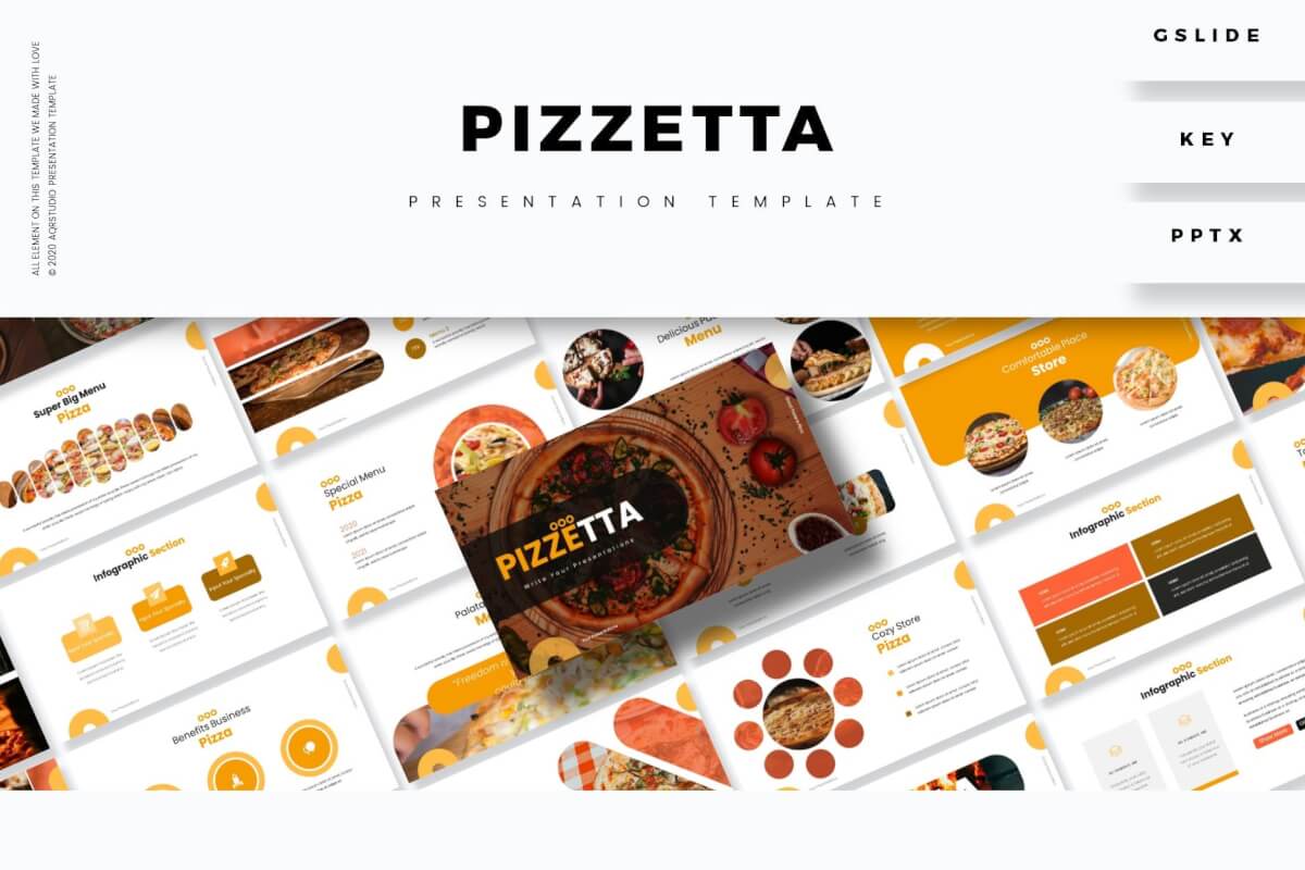 Pizzetta-餐饮美食宣传介绍展示PPT设计模板