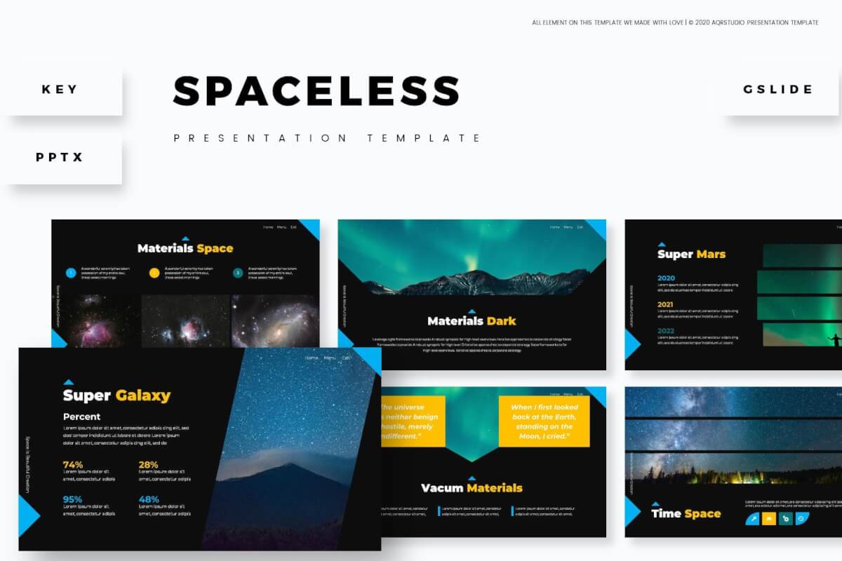 Spaceless-欧美黑色高端公司介绍产品宣传PPT模板