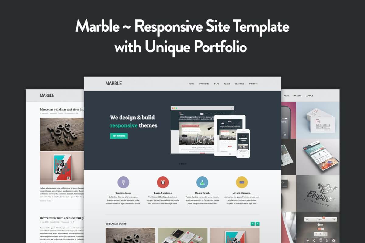 Marble-扁平设计网站Bootstrap自适应HTML5前端模板