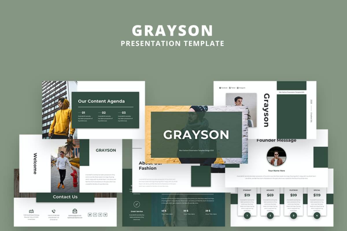 Grayson-时尚个人述职报告ppt模板