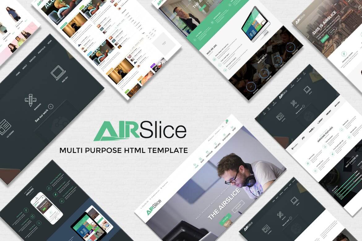 AirSlice-多用途网站HTML自适应前端模板