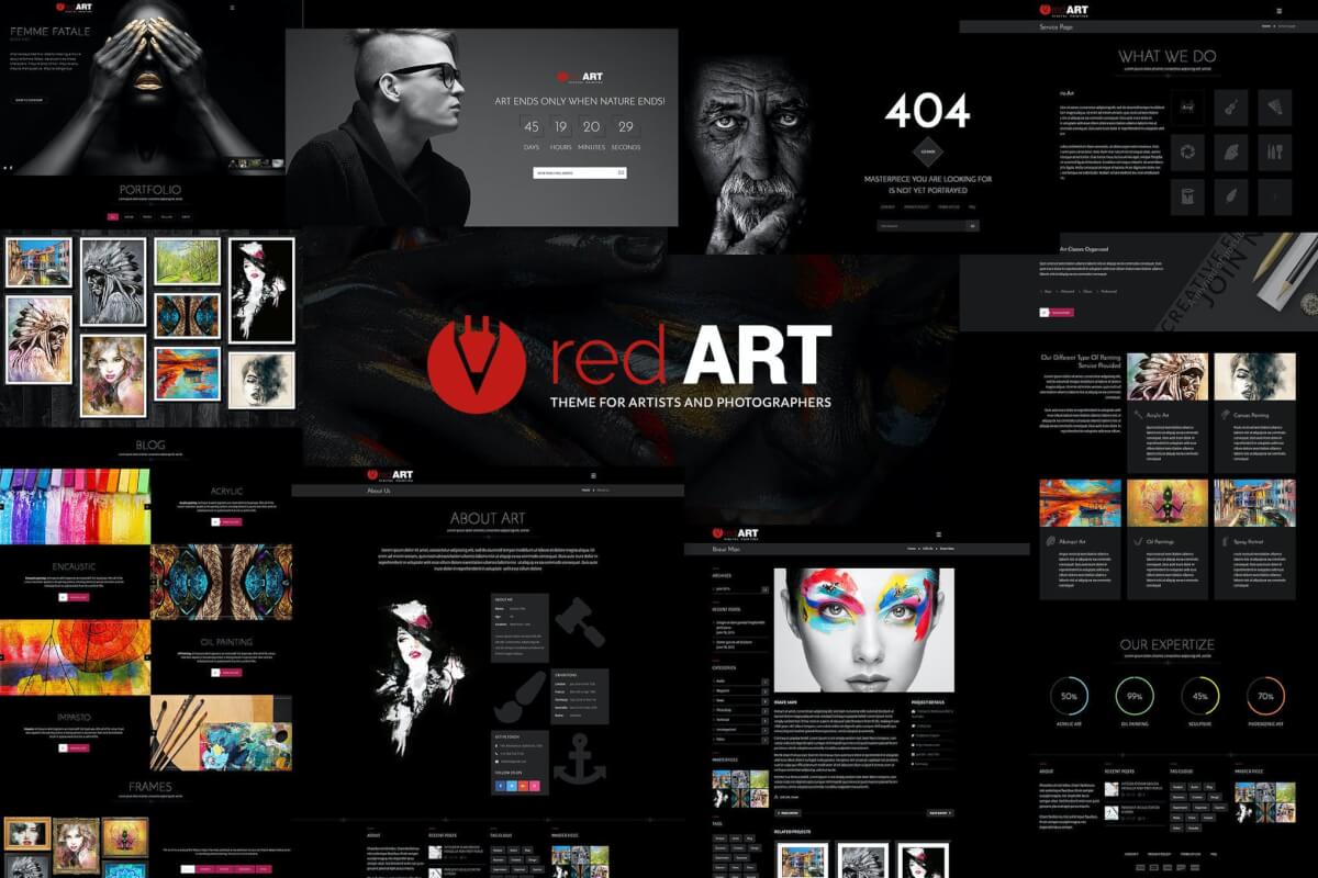 Red Art-黑色酷炫网站前端HTML模板