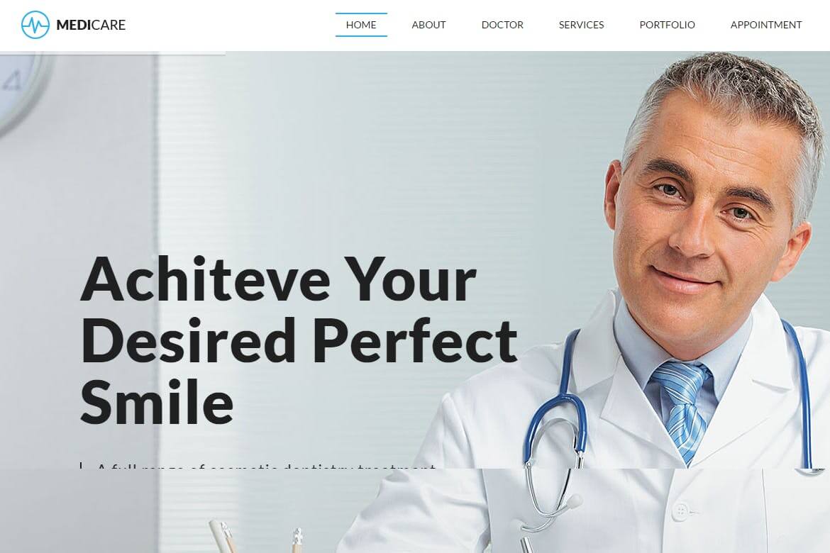 医疗保险牙医医院网站HTML5模板