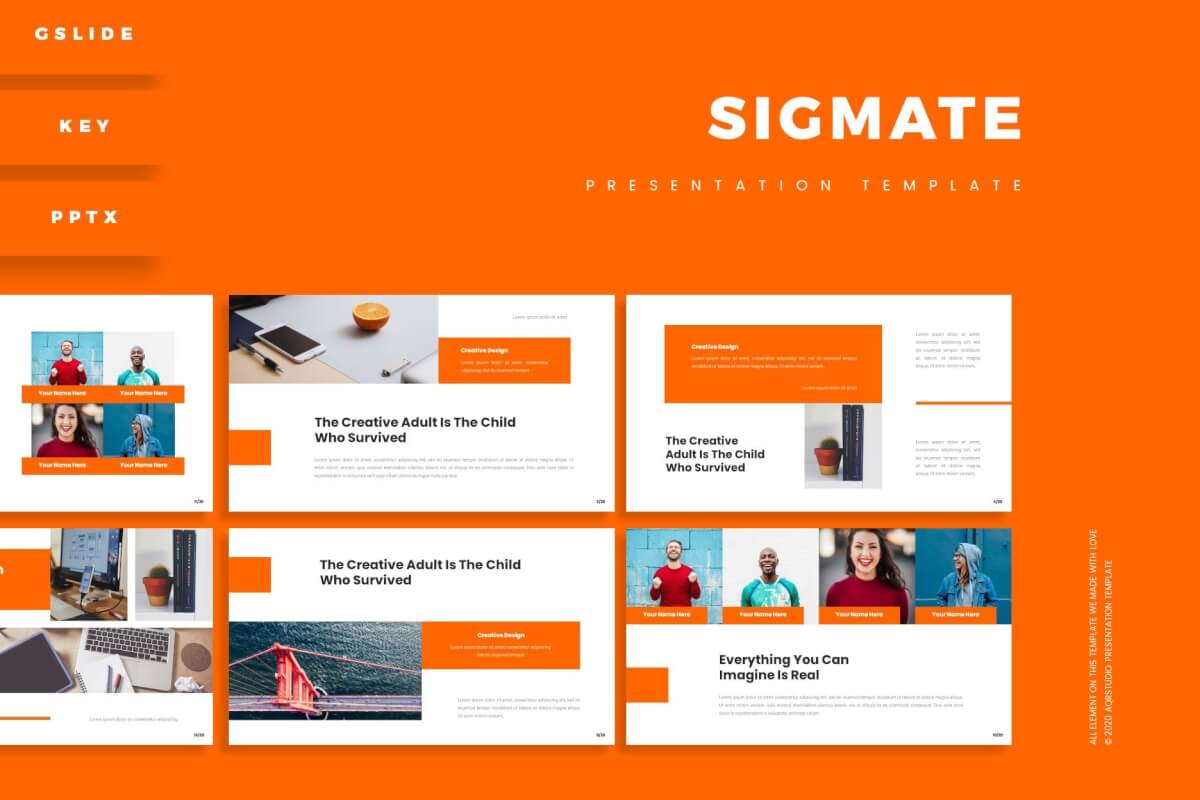 Sigmate-橙色简约杂志风企业宣传公司简介PPT模板