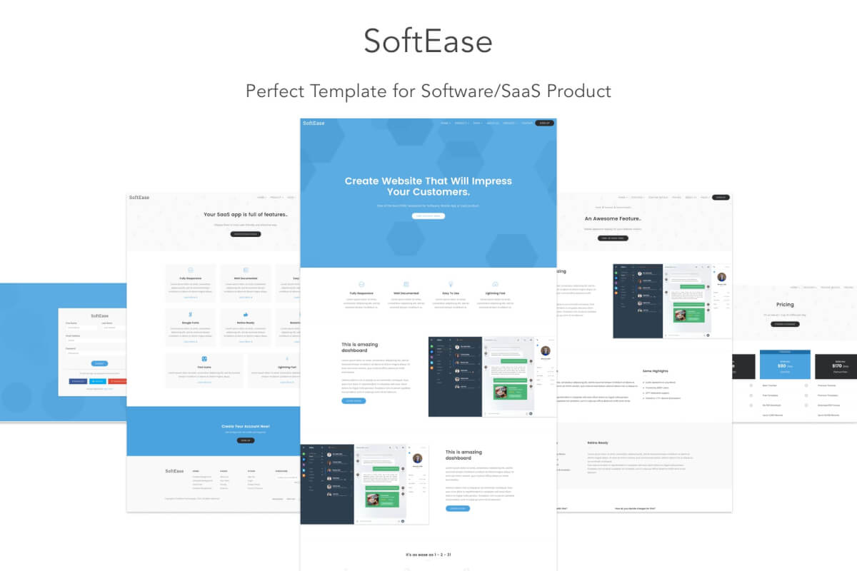 SoftEase-多功能自适应网站html模板