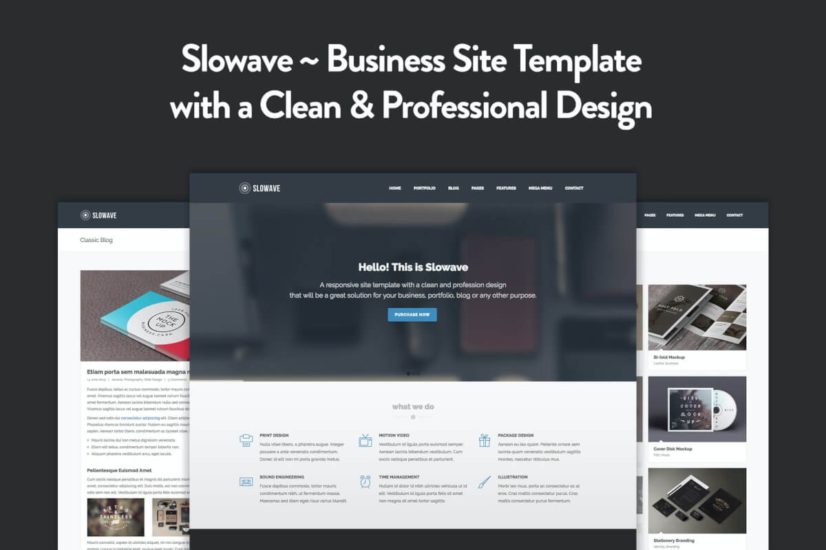 Slowave-多用途响应式Bootstrap网站HTML5模板
