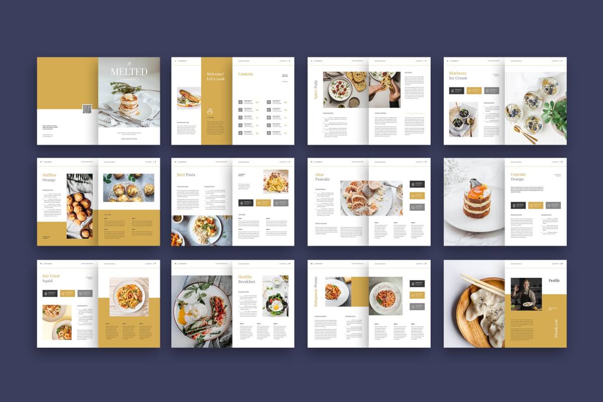 美食企业宣传画册手册模板