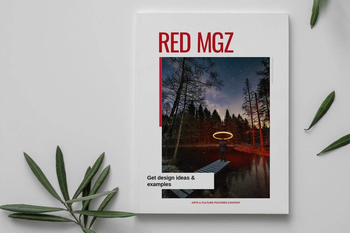 红色杂志排版设计画册模板