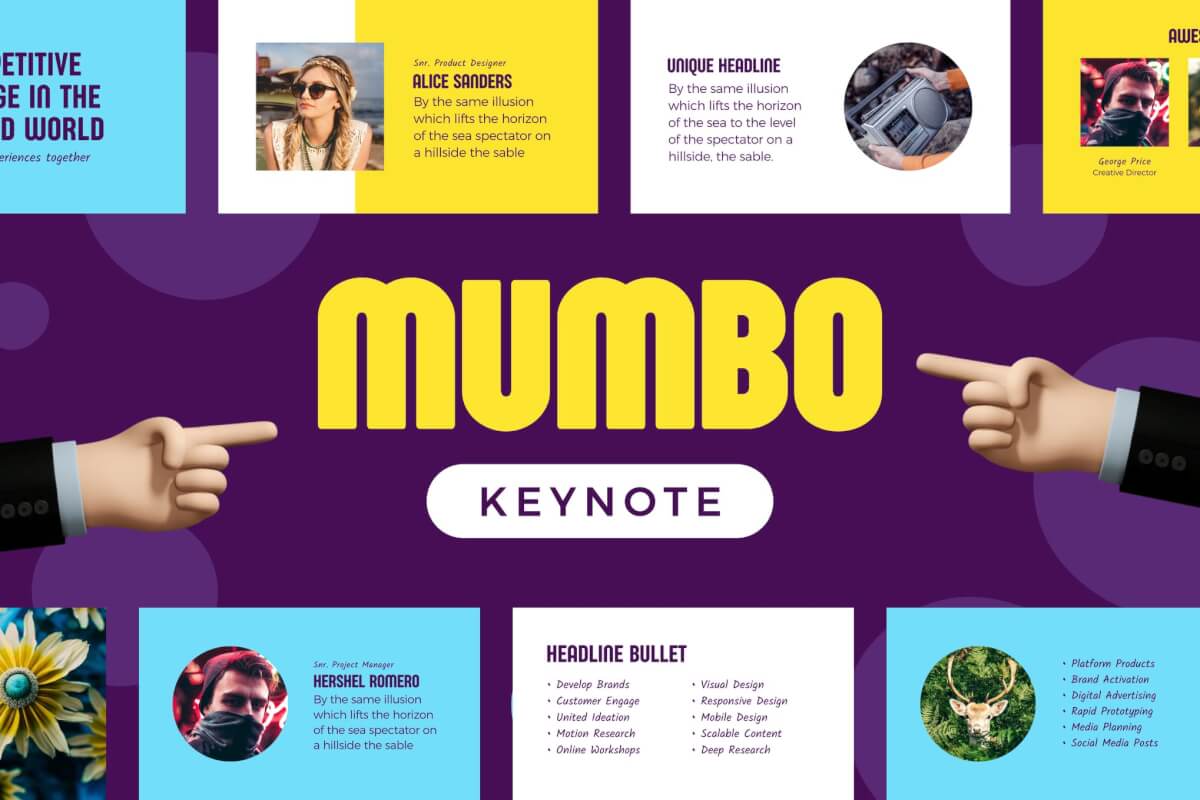 Mumbo-杂志风欧美时尚大气公司产品介绍Keynote模板