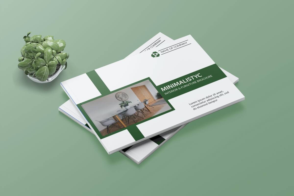 MINIMALISTYC A4绿色室内景观装饰手册模板