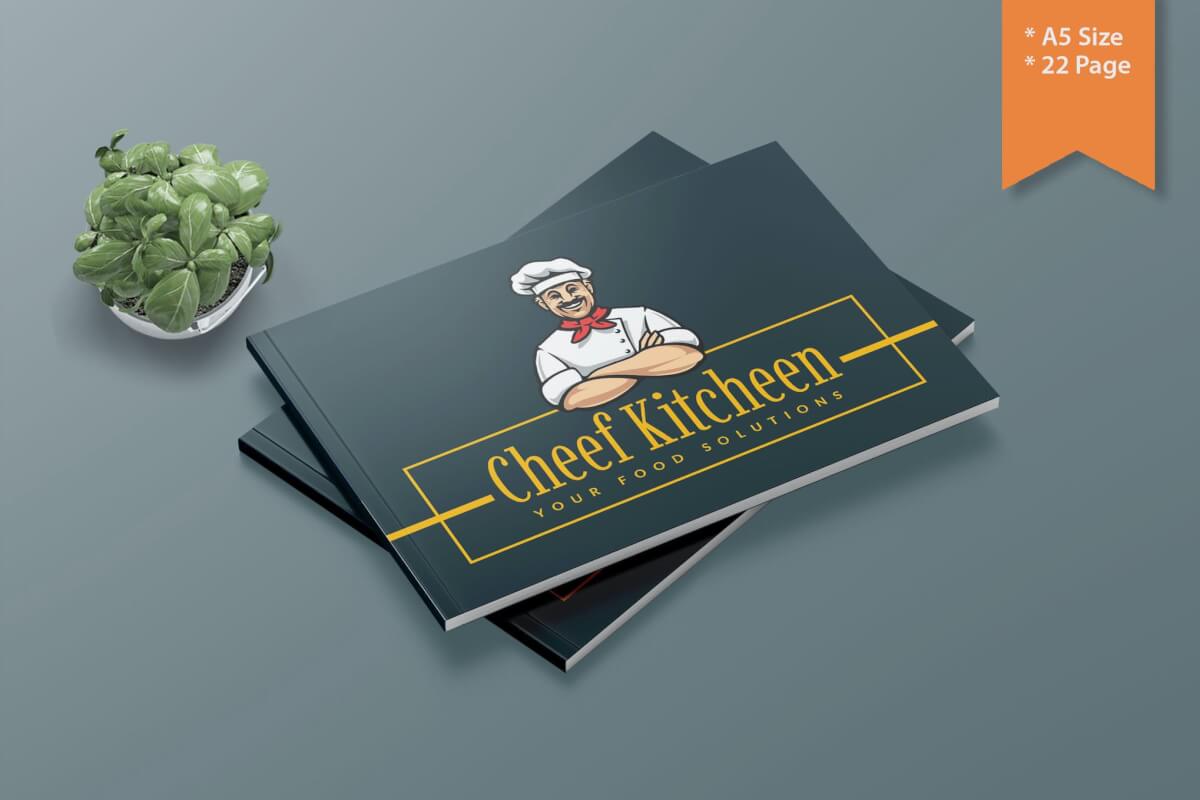 厨师厨房-A5 美食宣传手册模板