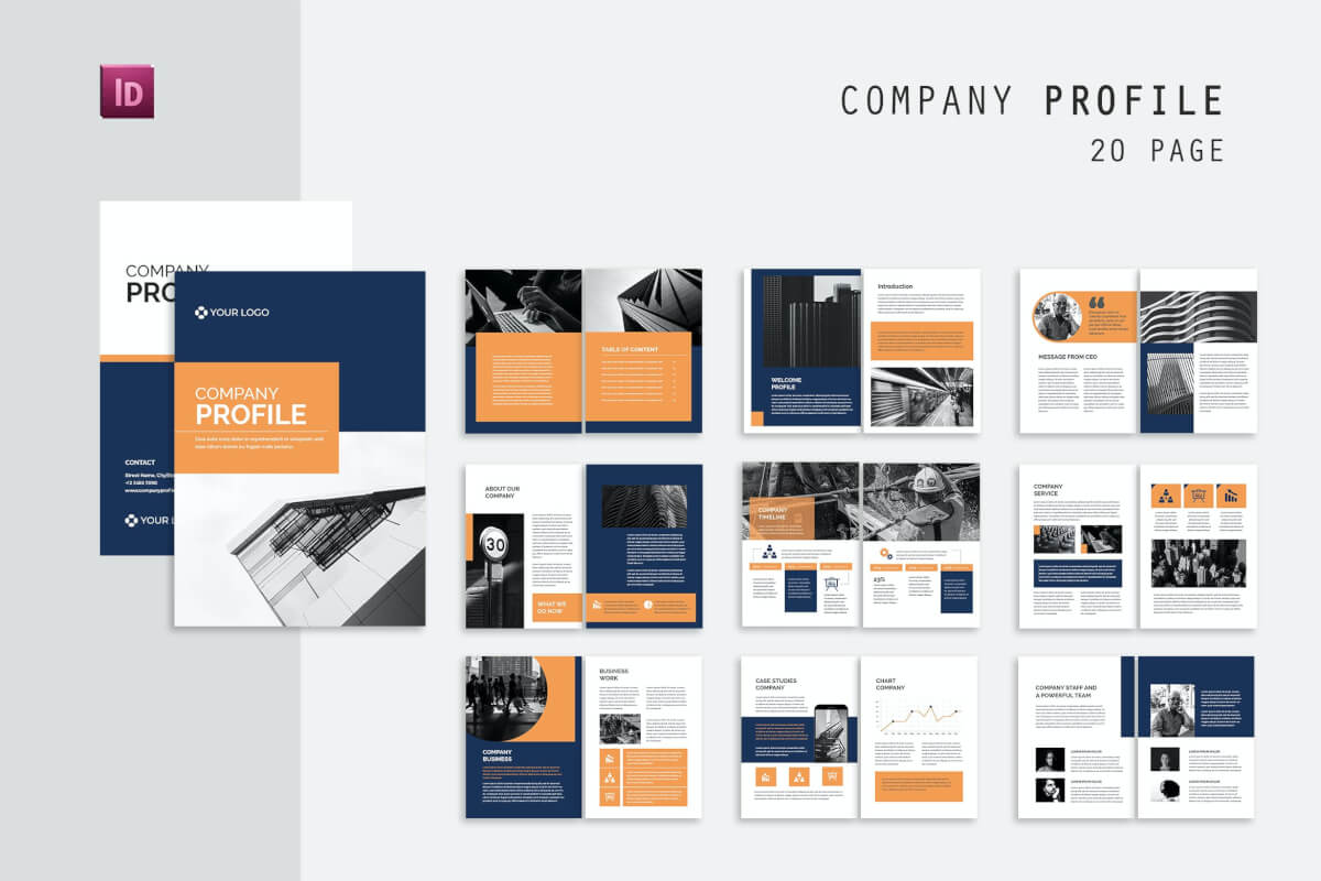 企业杂志内页排版画册设计模板