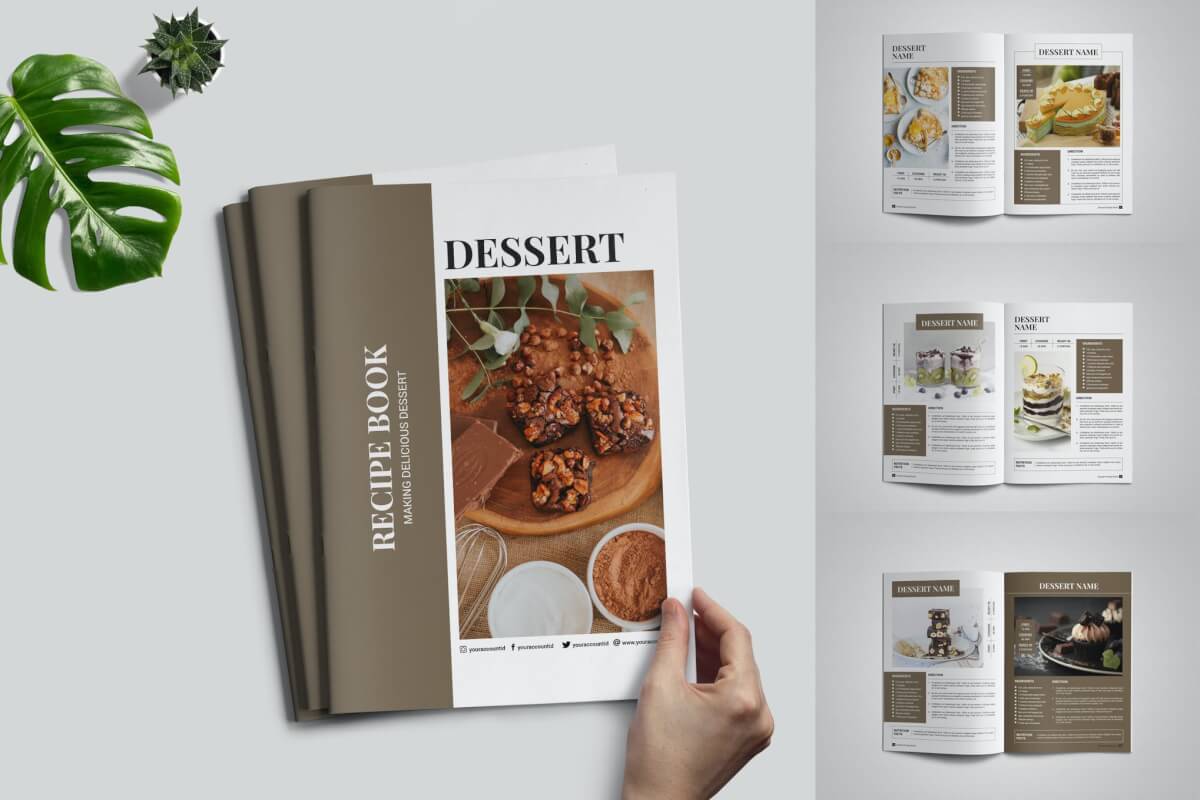 甜点食谱书宣传画册设计模板