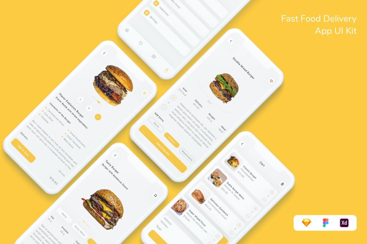 汉堡快餐外卖app应用界面设计模板