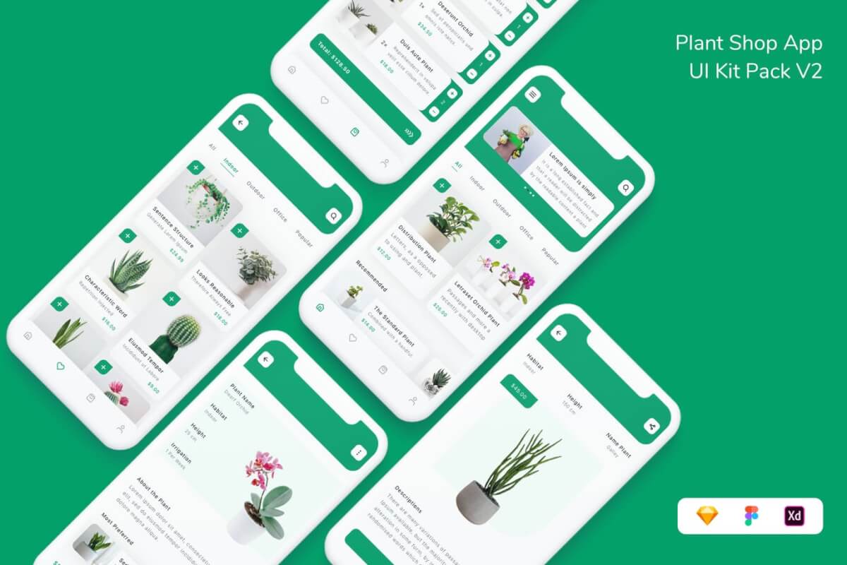 绿色环保生活方式APP UI Kit设计模板