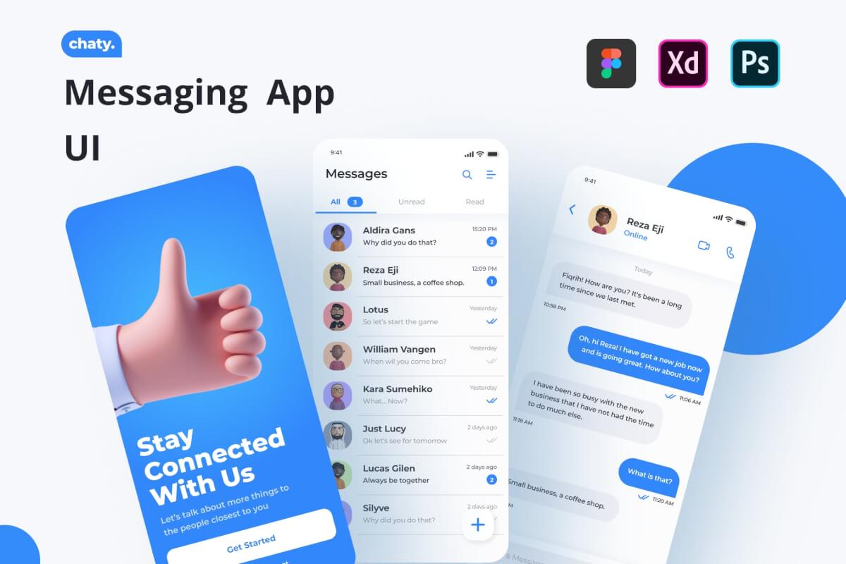 Chaty-现代的社交聊天IOS APP UI Kit设计模板