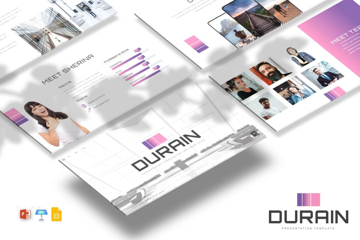 Durain-国外简约风格商务多用途PPT模板